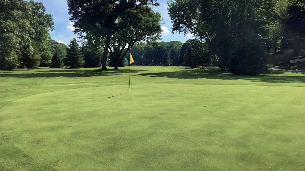 A well manicured green at the Grand Beach Golf Course in New Buffalo Michigan