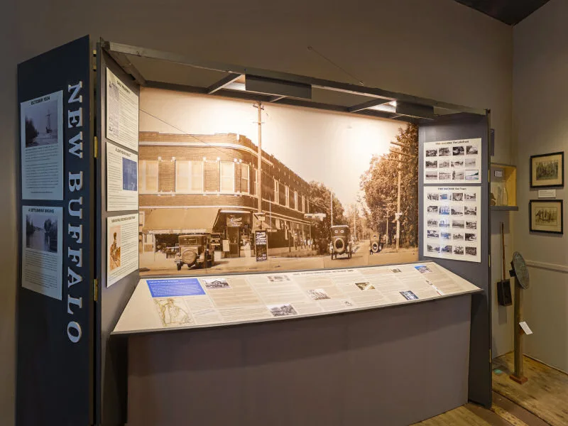 New Buffalo History exhibit at the New Buffalo Railroad Museum
