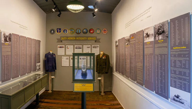 Veterans exhibit at the New Buffalo Railroad Museum